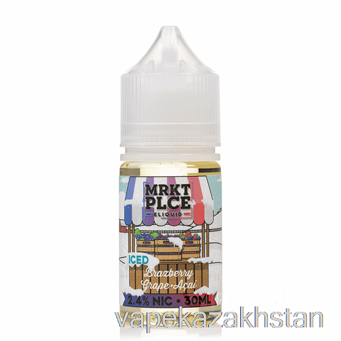 Vape Disposable Ice Brazberry Grape Acai - MRKT Salts - 30mL 48mg